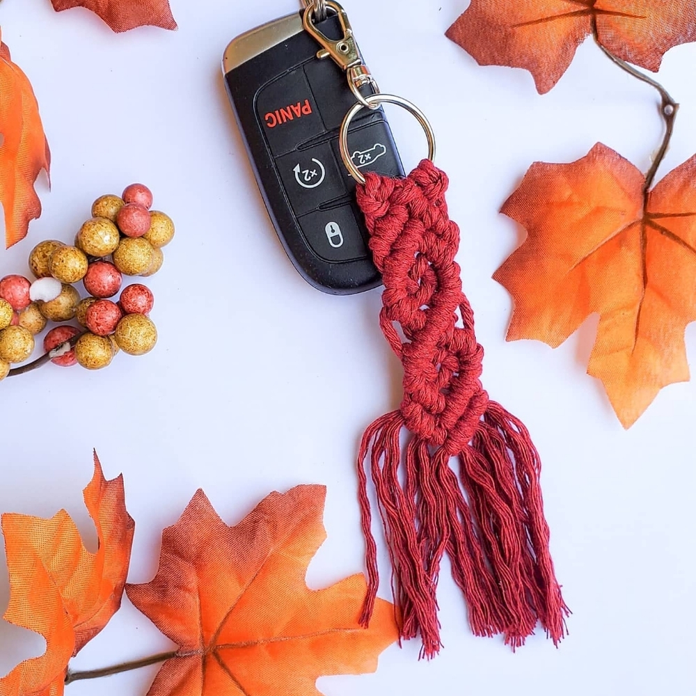 Burgandy Keychain Fall Accessory - Picture 2 of 4